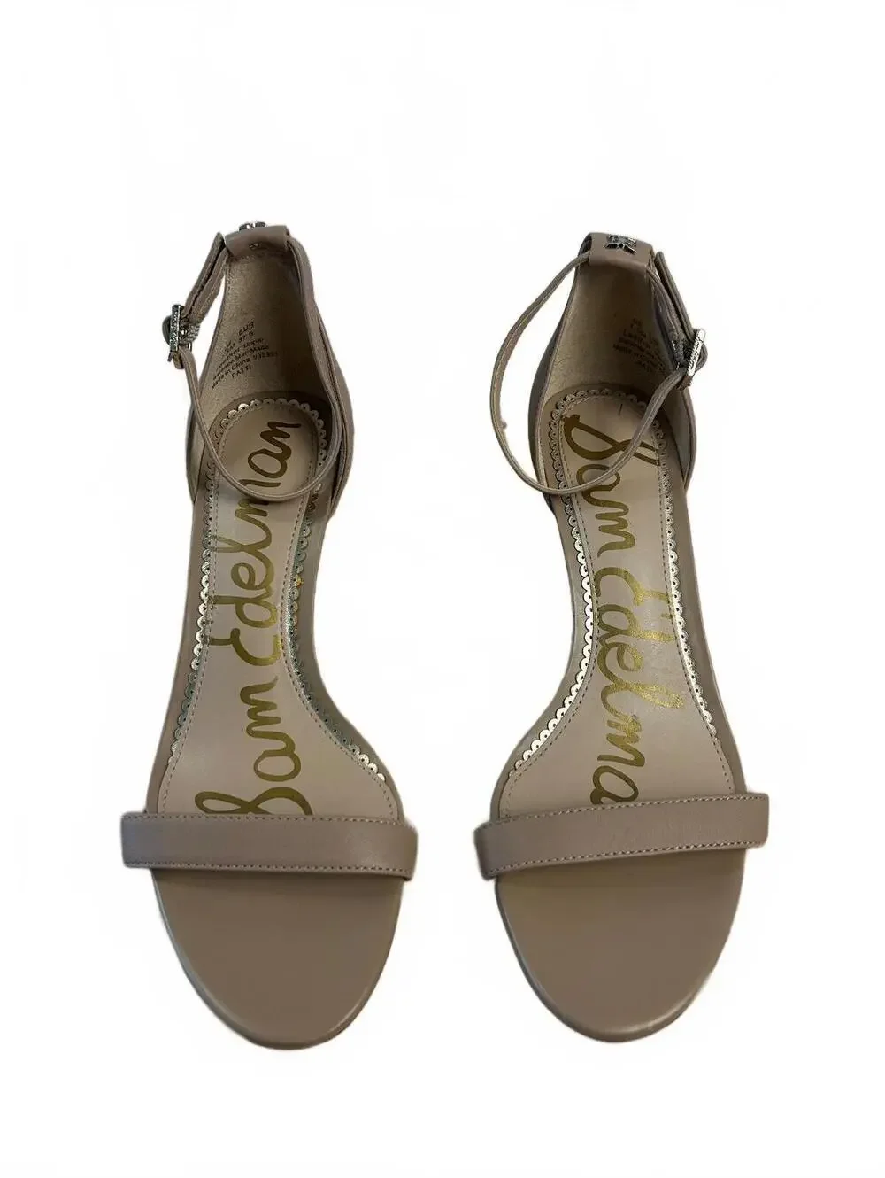 Sam Edelman Beige Leather Ankle Strap Sandals Size 7.5 US / 37.5 EUR